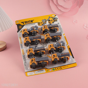 Popular products 8pcs engineer truck children pull back car toy set for sale