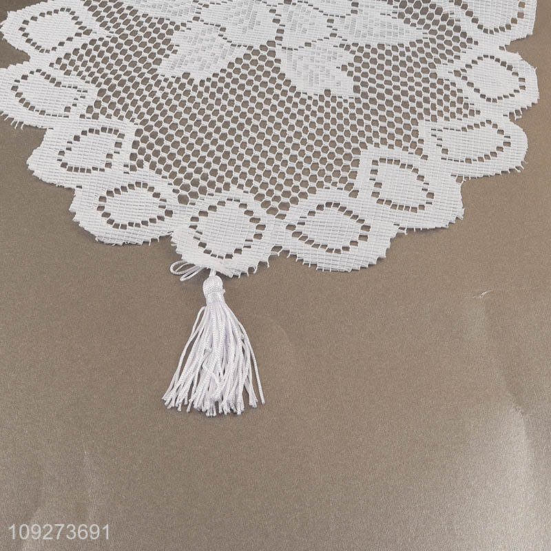 Good selling white hollow table runner table decoration table flags
