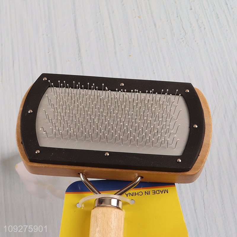 Good sale pet grooming comb pet brush with wooden handle