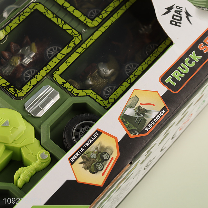 Good selling dinosaur series car storage toy with lights&music