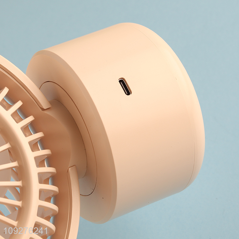 Factory price portable automatic shaking head camping fan