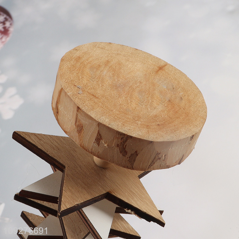Factory price xmas tree shape wooden christmas ornament decoration