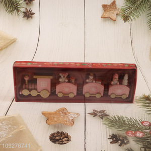 China supplier wooden train christmas ornament decoration