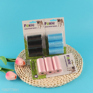 Yiwu market 3rolls outdoor disposable pet dog poop bags