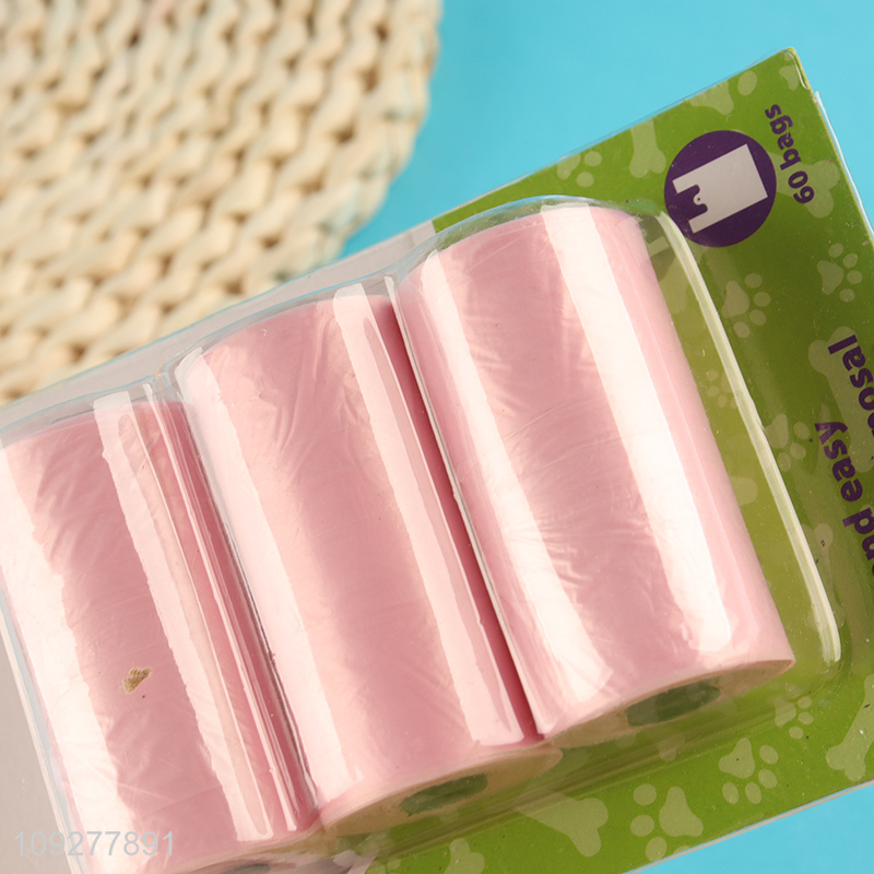 Yiwu market 3rolls outdoor disposable pet dog poop bags