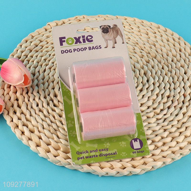 Yiwu market 3rolls outdoor disposable pet dog poop bags