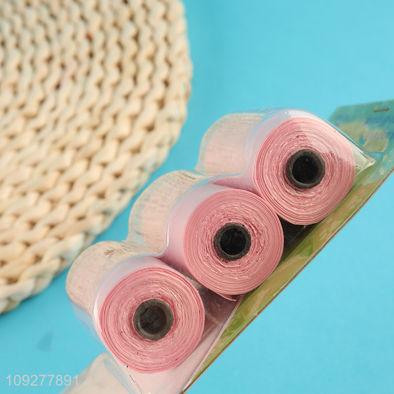 Yiwu market 3rolls outdoor disposable pet dog poop bags