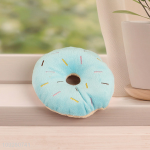 Low price donut shape plush pet chew toys teething toys