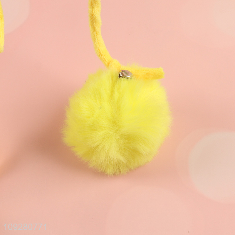 Top products retractable spring plush ball cat teaser