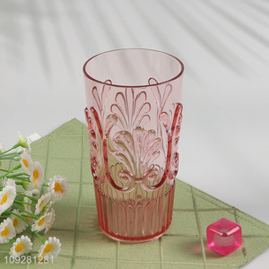 Latest products embossed glass water cup drinking cup for sale