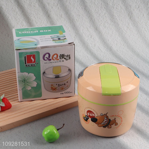 Yiwu market 1000ml portable stainless steel lunch box with spoon