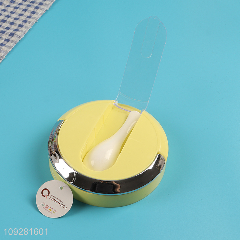 Factory supply multicolor stainless steel lunch box with spoon