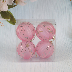 Factory price 4pcs pink christmas decoration christmas ball set
