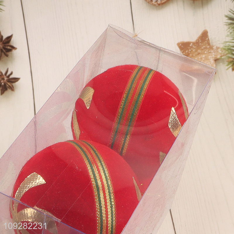 Factory price 4pcs red christmas decoration hanging christmas ball