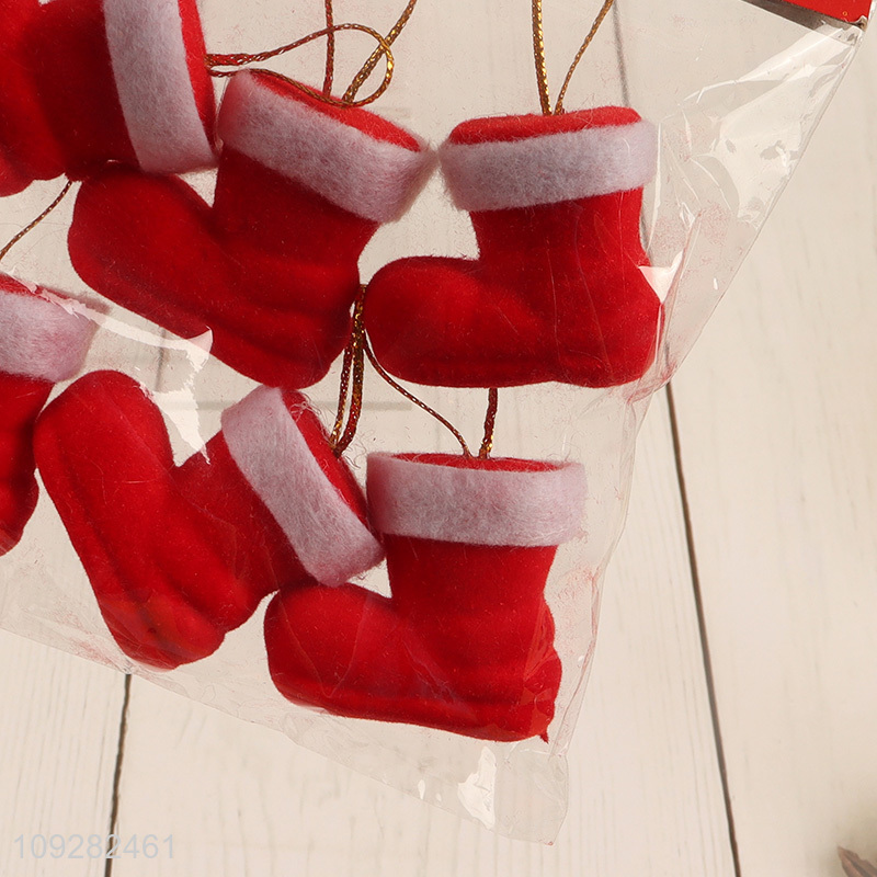 Popular products 6pcs mini christmas boots christmas hanging ornament decoration