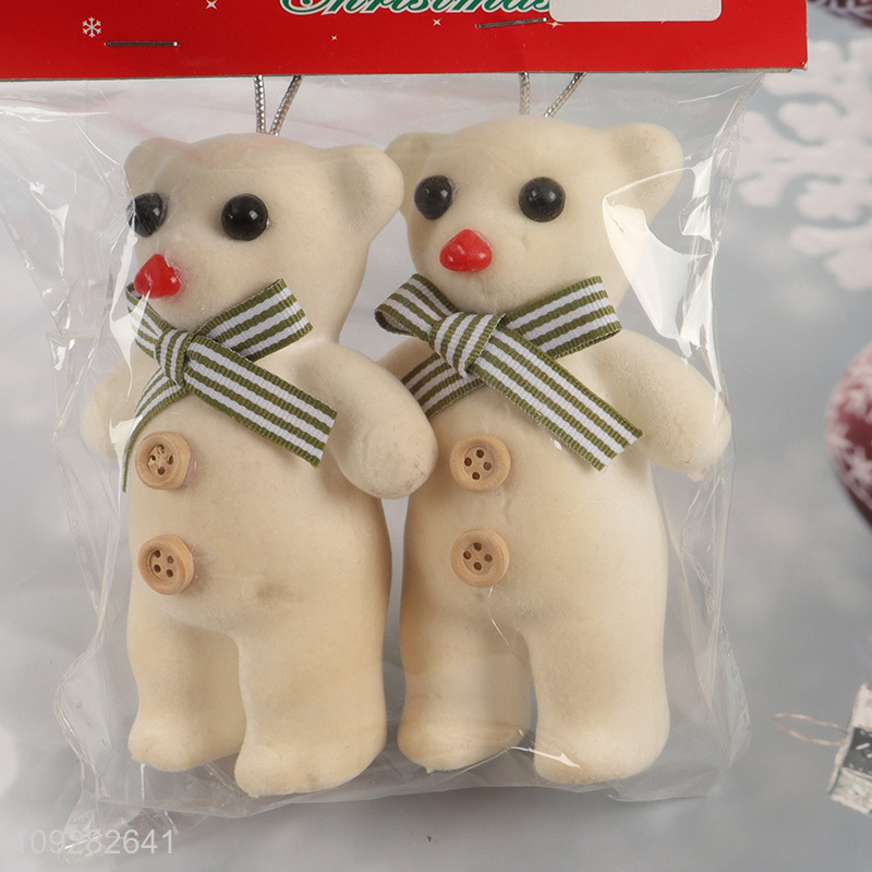 Online wholesale 2pcs foam bear christmas hanging ornament decoration