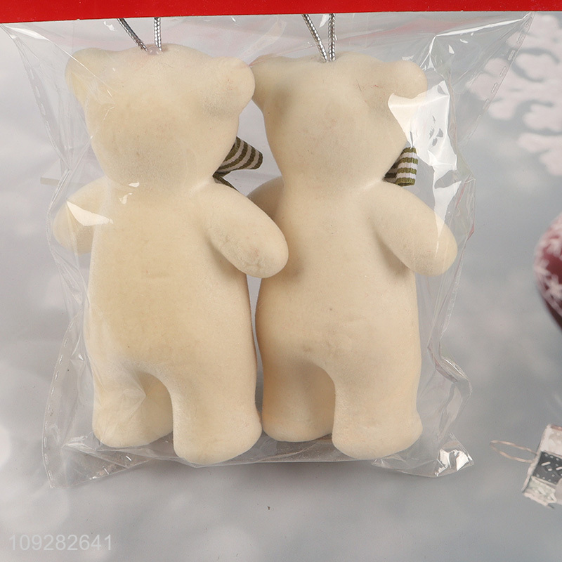 Online wholesale 2pcs foam bear christmas hanging ornament decoration
