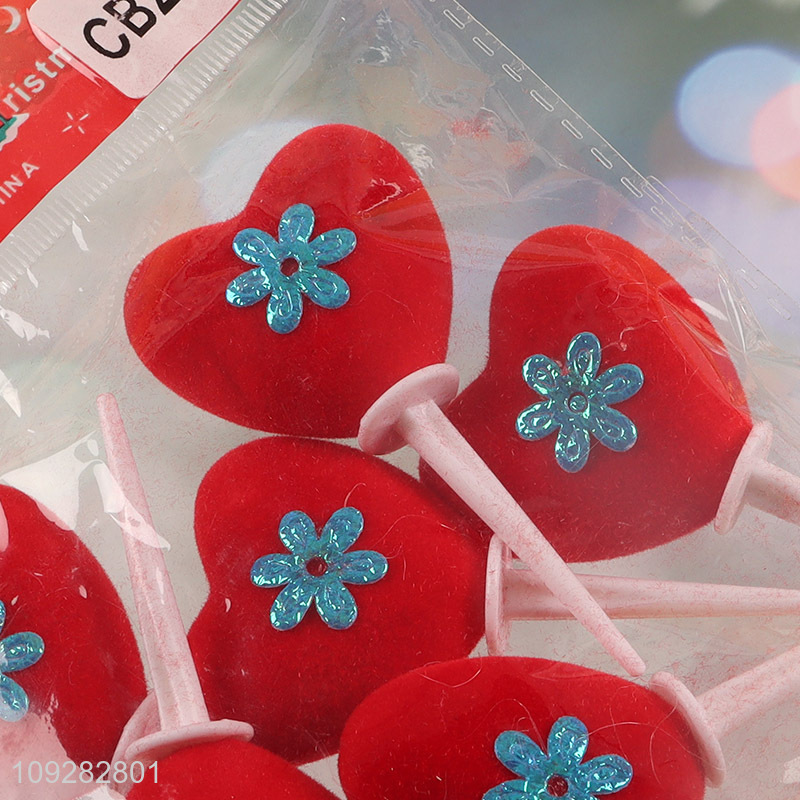 Good selling heart shape christmas decoration christmas cake topper