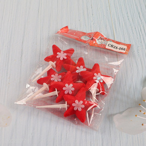 China products 6pcs christmas decoration christmas cake topper set