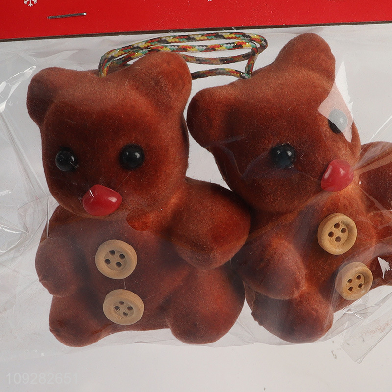 Latest products 2pcs foam bear christmas hanging ornament decoration