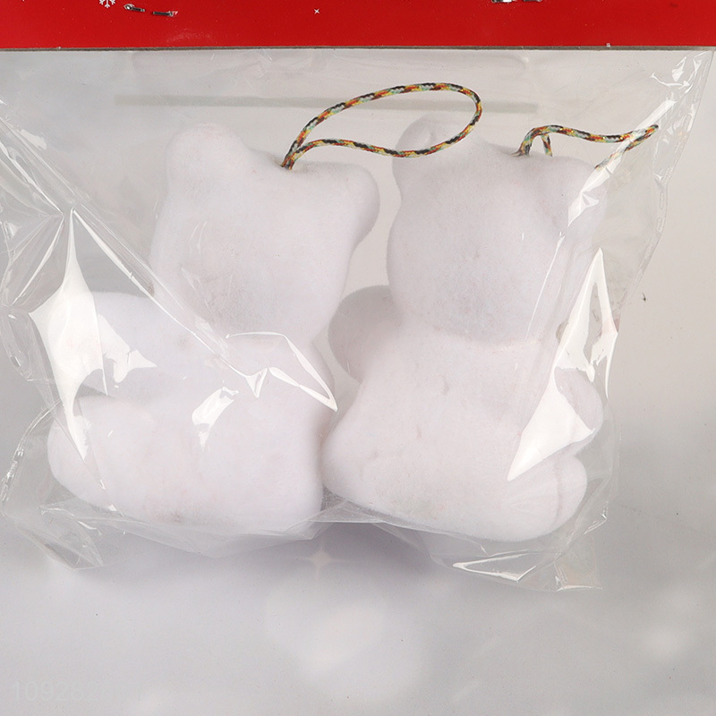 Factory supply 2pcs cartoon bear christmas hanging ornament decoration