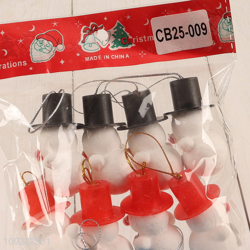 China products 12pcs foam snowman christmas hanging ornament decoration