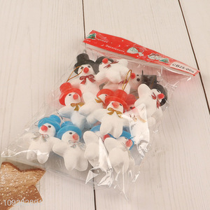 High quality 12pcs foam snowman christmas hanging ornament decoration