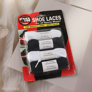 Online wholesale black white anti-slip sports shoes laces