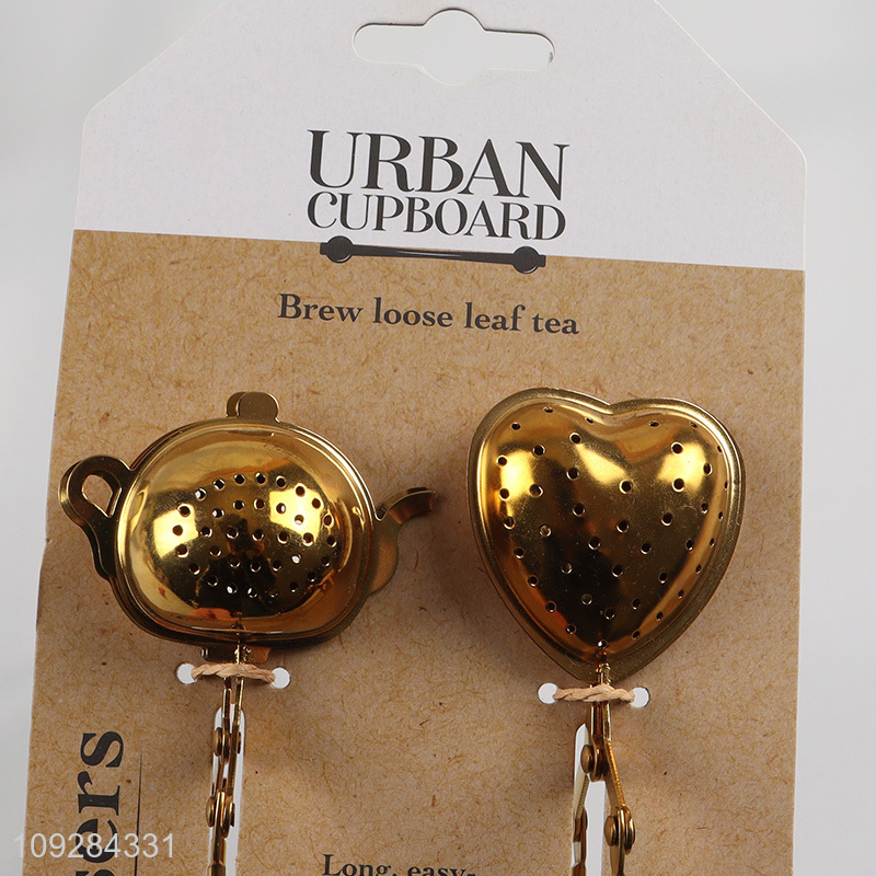 Hot selling 2pcs stainless steel tea filter wholesale