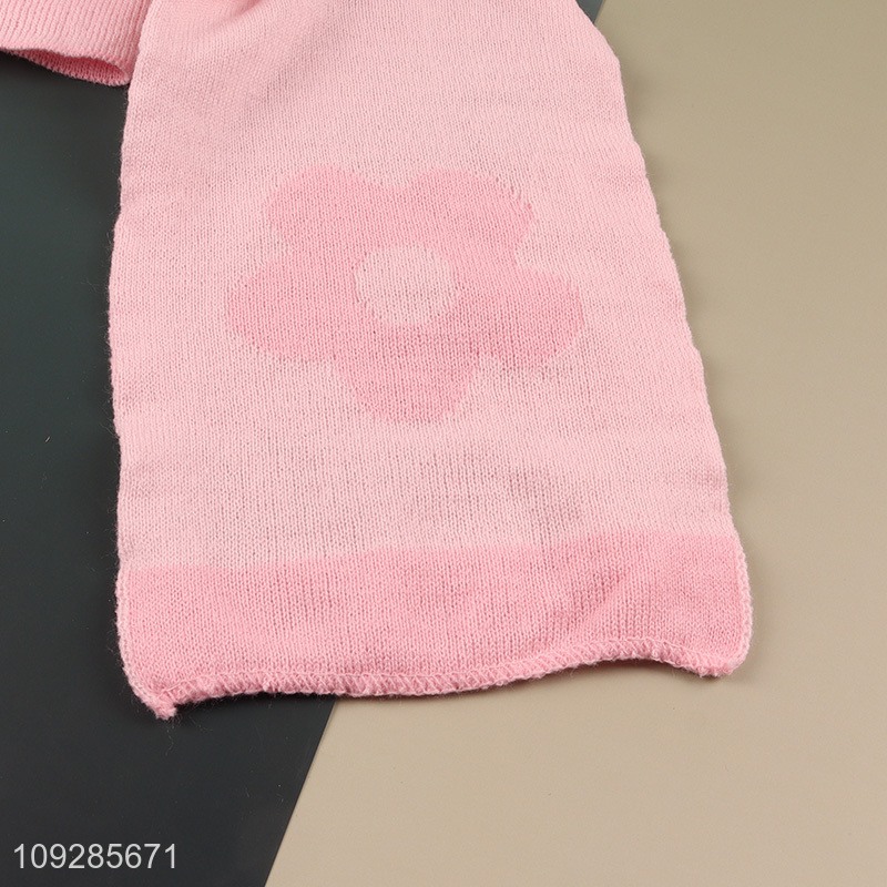 Low price pink winter warm girls scarf for sale