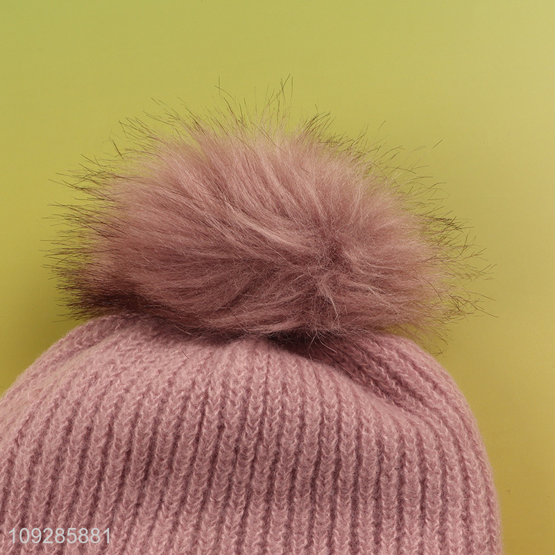 Top quality warm winter knitted hat beanies hat for sale