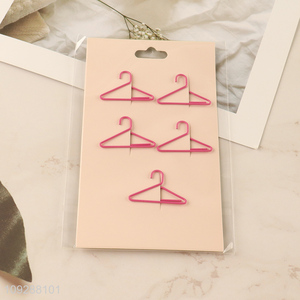 Online wholesale creative clothes hanger shape iron paper clips set
