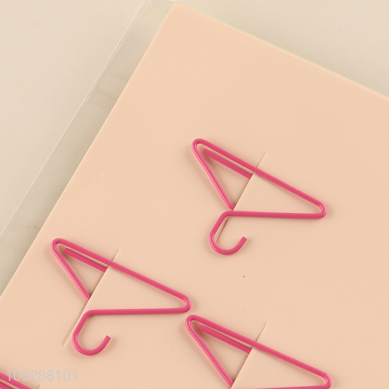 Online wholesale creative clothes hanger shape iron paper clips set