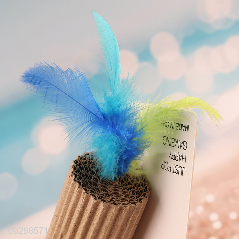 Yiwu market cat interactive toys cat teaser toys with feather
