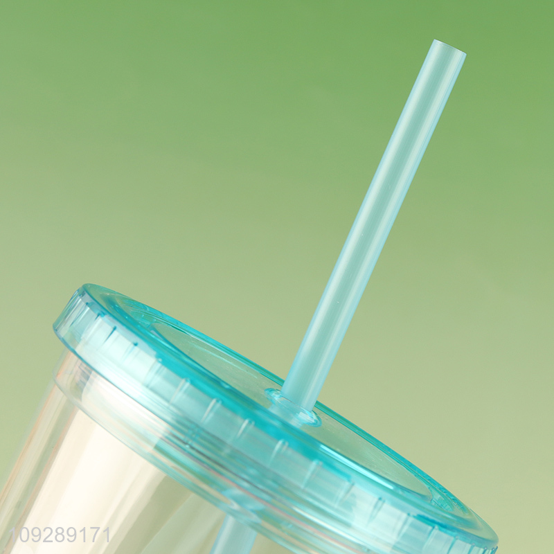 Top quality 450ml plastic water cup straw cup for sale