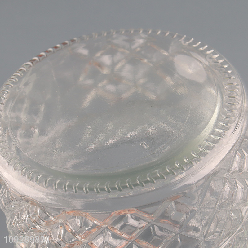 New arrival round glass storage jar with bamboo lid