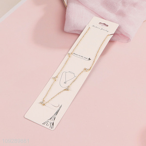 China factory golden copper necklace fashion jewelry