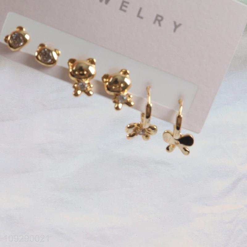 Top quality women fashion jewelry earrings ear studs set