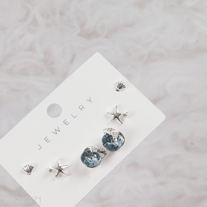 Good quality copper fashion jewelry earrings ear studs set for women