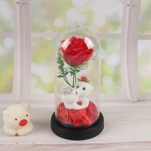 China products rose flower bear lights Valentine's Day gift