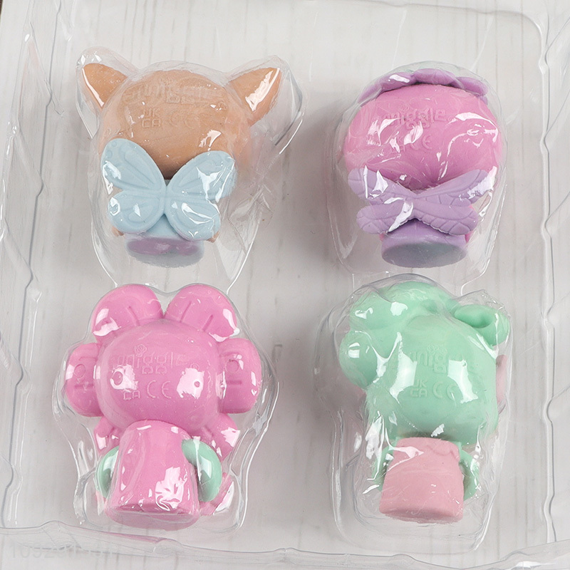 Hot items 4pcs cartoon students stationery scented eraser