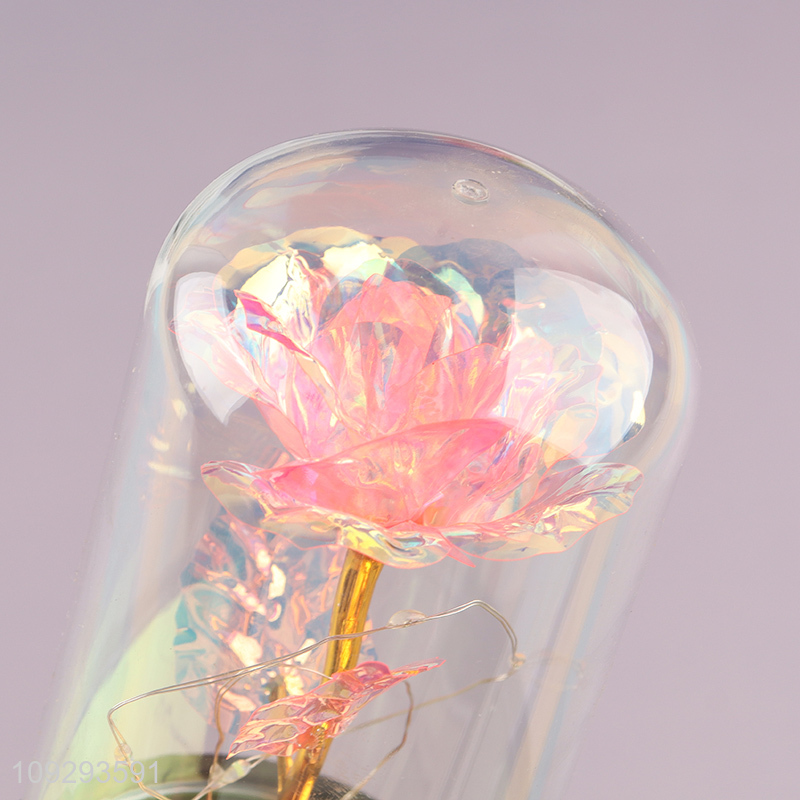 Factory price plastic flower ornament with led lights