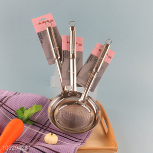 Yiwu market kitchen stainless steel mesh filter strainer spoon