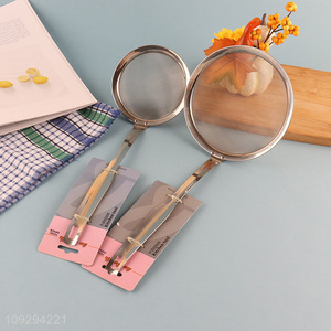 Top selling kitchen stainless steel mesh filter strainer spoon