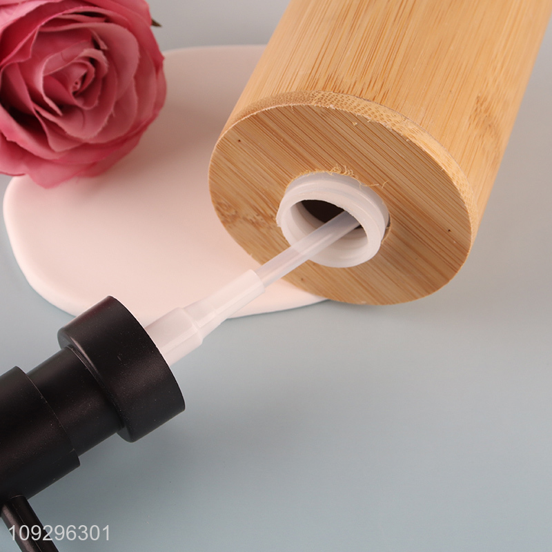 Most popular round bamboo liquid soap dispenser for sale