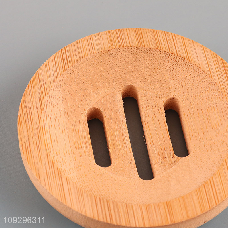 China products round bamboo soap box soap holder