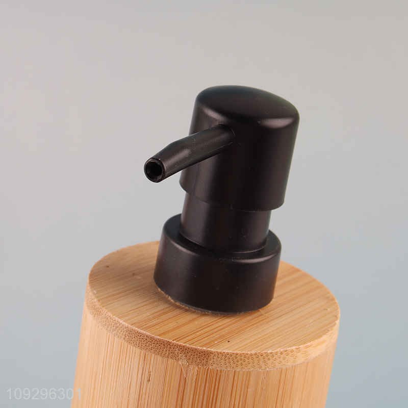 Most popular round bamboo liquid soap dispenser for sale