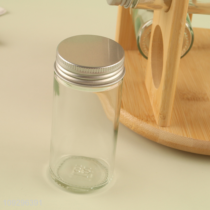 Good selling kitchen glass condiment bottle with rack