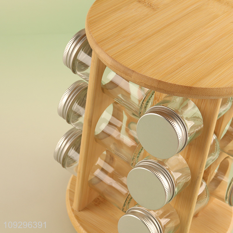 Good selling kitchen glass condiment bottle with rack