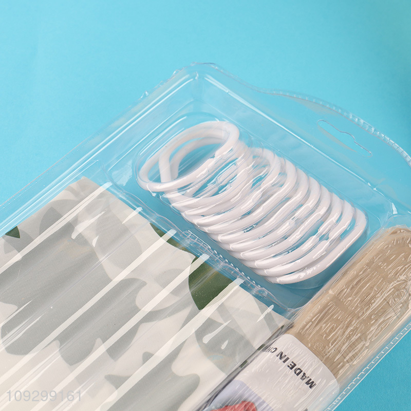 New arrival bathroom accessories shower curtain with bathroom mat